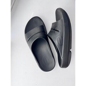 OOFOS OOahh Black Slide Sandals Sport Recovery Comfort M8 W10 EU 41